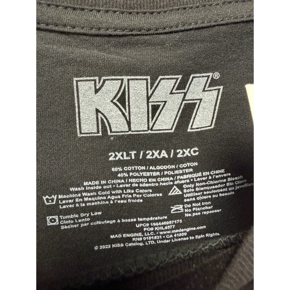 Kiss Band T-Shirt Adult 2XL Black Modern Short Sleeve Graphic Print Tee NEW - Picture 5 of 8